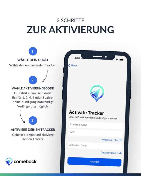 Aktiviere deinen comeback Tracker in nur 3 Schritten.