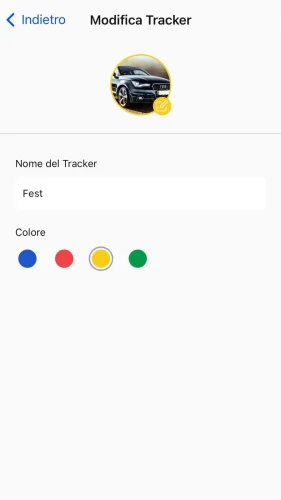 Modifica il nome, il colore e l'immagine del profilo del tuo tracker come preferisci.