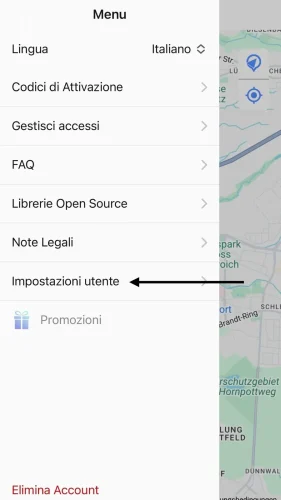 Ora seleziona "Impostazioni utente".