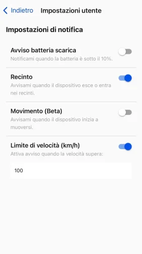 Scegli l'evento per cui desideri ricevere una notifica.