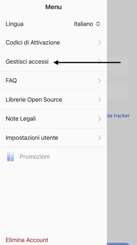 L'utente invitato deve ora cliccare su «Gestisci accesso».