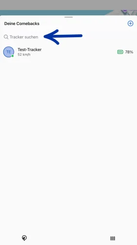 Behalte Übersicht über Deine Tracker mithilfe der Tracker-Suchleiste.