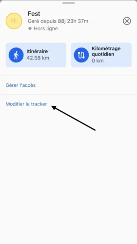 Appuie sur « Modifier le tracker » dans la vue détaillée pour personnaliser ton tracker.