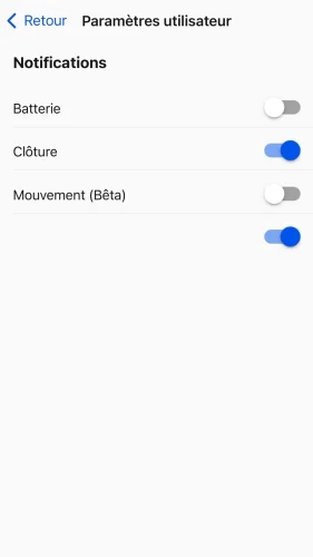 Décidez pour quel événement vous souhaitez être averti.