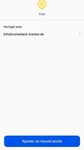Appuyez maintenant sur « Ajouter un nouvel accès ».