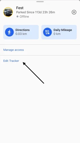 Press "Edit Tracker" in the detailed view to personalise your tracker.