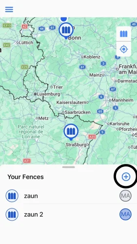 Press the ‘+’ in the fence overview.