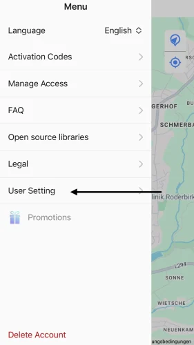 Now select "User Setting".