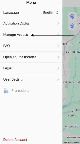 The invited person now clicks on ‘Manage access’.