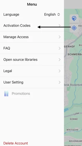 Now press "Activation codes".