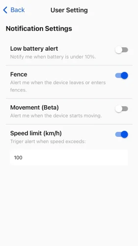 Decide which event you would like to be notified about.