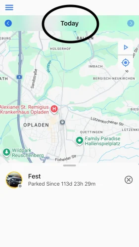First, go to the detailed view of the desired tracker by tapping on the tracker's name. Then tap on ‘Today’ at the top of the screen (or use the arrows next to it to jump between days).